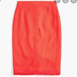 J.Crew red fringe pencil skirt size 2 petite